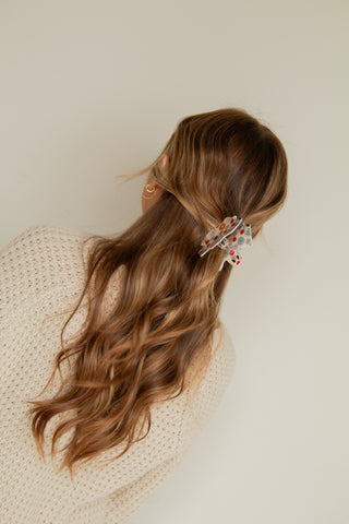 Ghosty Floral Claw Clip