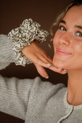 Ebony and Ivory Jumbo Scrunchie