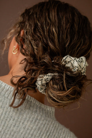 Ebony and Ivory Jumbo Scrunchie