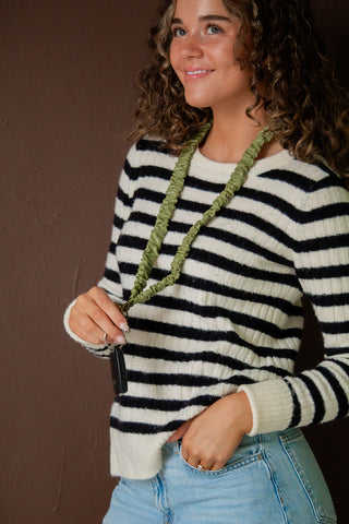 Green Leather Lanyard