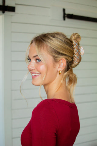 Frost and Almond Claw Clip