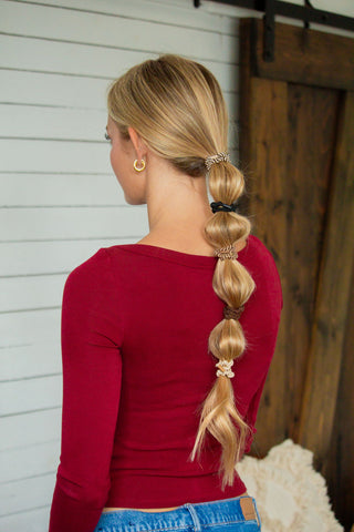 Checkered Spiral Hair Tie 5-Pack
