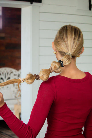 Checkered Spiral Hair Tie 5-Pack