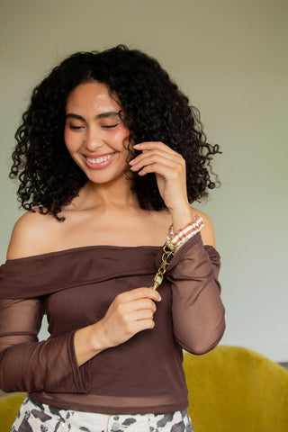 Cinnamon Striped Keychain