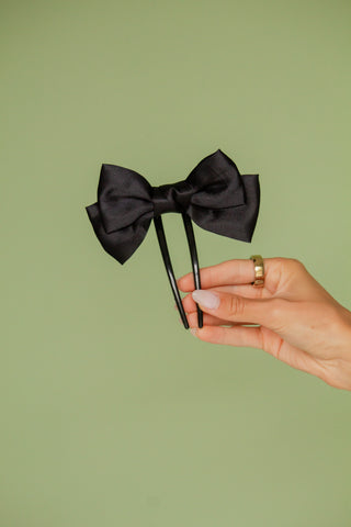 Black Bow Hair Pin