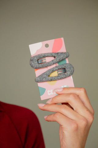 Heather Knit Snap Clips 2-Pack