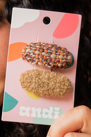 Fuzzy Knit Clips 2-Pack