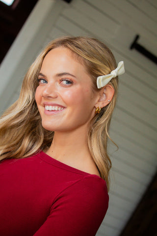 Vanilla Double Bow Barrette