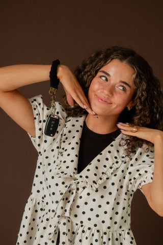 Midnight Ruffle Keychain