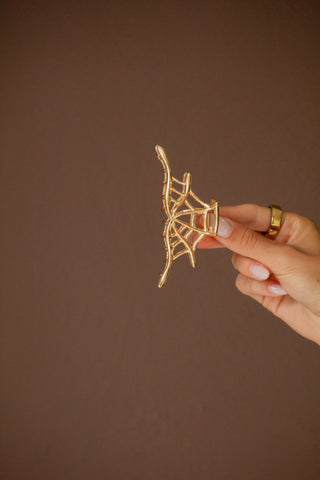 Metal Spider Web Claw Clip