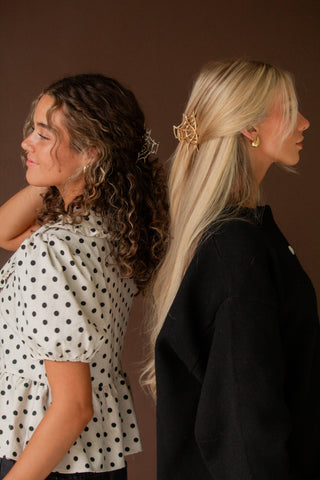 Metal Spider Web Claw Clip