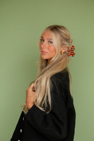 Festive Check Claw Clip