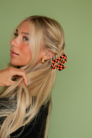 Festive Check Claw Clip
