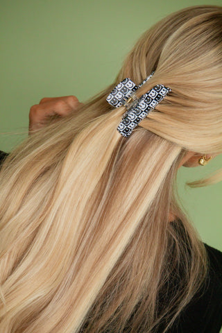 Patterned B&W Claw Clips