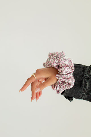 Pink Ghosts Jumbo Scrunchie