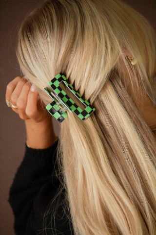 Festive Check Claw Clip