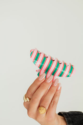 Candy Stripe Claw Clip