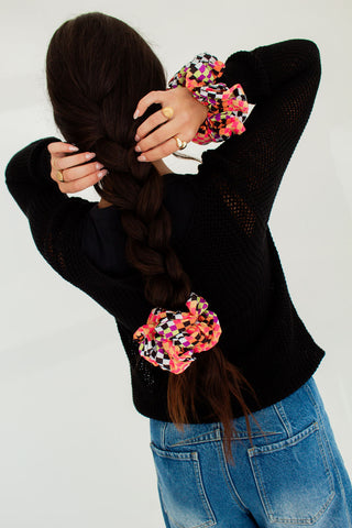 Spellbound Check Jumbo Scrunchie