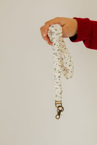 White & Black Flower Lanyard