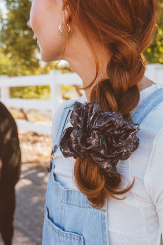 Brown Camo Jumbo Scrunchie