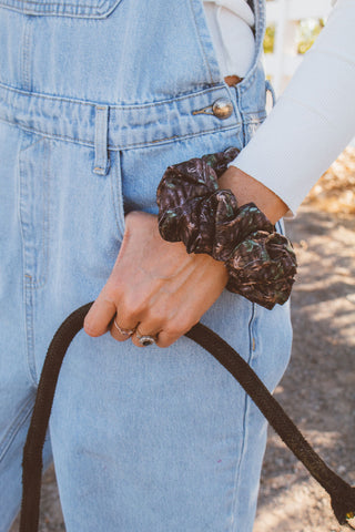Brown Camo Jumbo Scrunchie