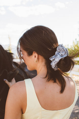 Grey Camo Jumbo Scrunchie