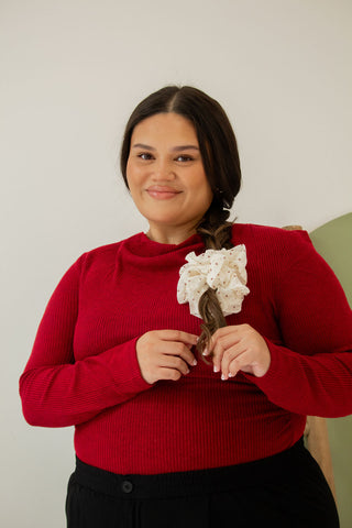 Red Polka Dot Jumbo Scrunchie