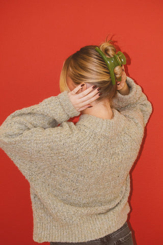Holly Green Claw Clip
