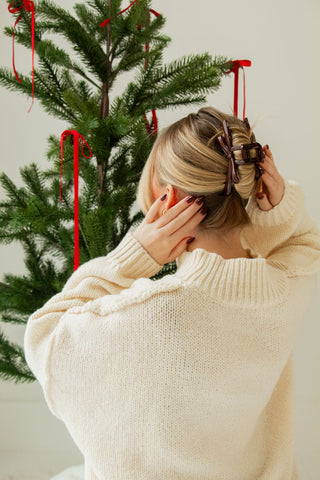 Burgundy Bow Claw Clip