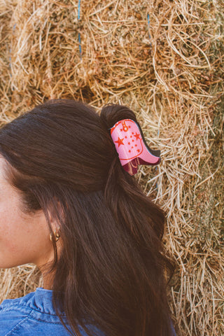 Pink Spurs Claw Clip