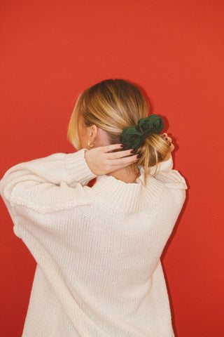 Jumbo Forest Green Scrunchie