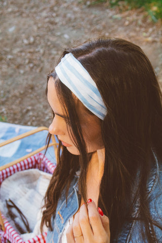 Blue Stripes Stretchy Headband