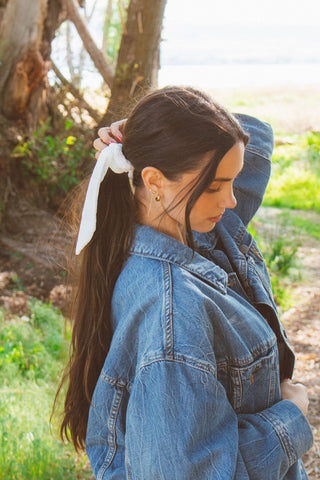 Chantilly White Tie Scrunchie
