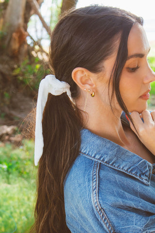 Chantilly White Tie Scrunchie