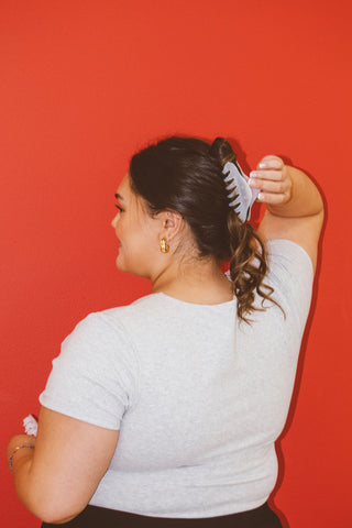 Milky White Claw Clip