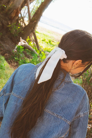 Chantilly White Tie Scrunchie