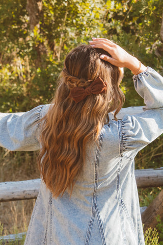 Suede Bow Barrette