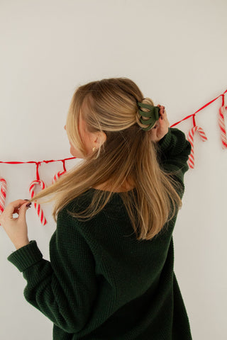 Dark Green Octopus Claw Clip