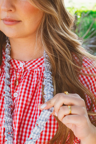 Cherry Gingham Lanyard