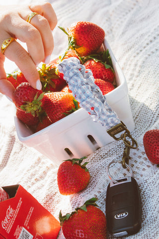 Cherry Gingham Keychain