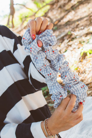 Cherry Gingham Jumbo Scrunchie