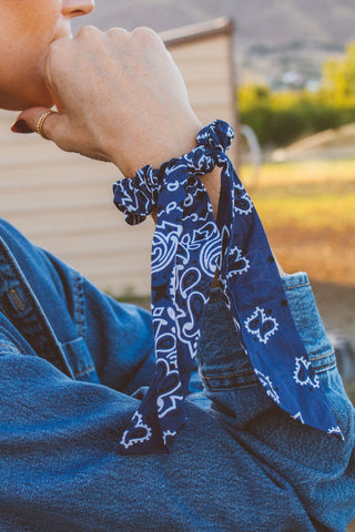 Ranch Bandana Tie Scrunchie