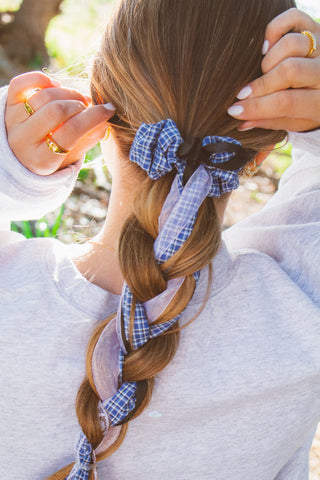 Cascade Gingham Tie Scrunchie