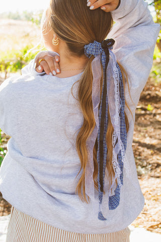 Cascade Gingham Tie Scrunchie