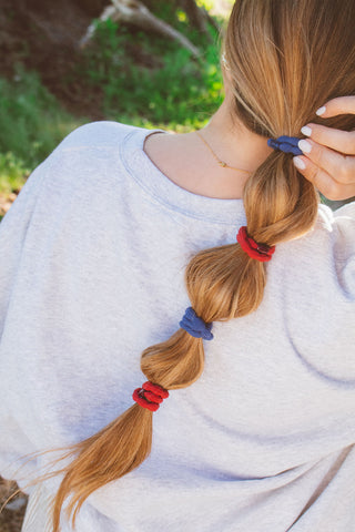 Red, Blue and Cute Hair Tie 4-Pack