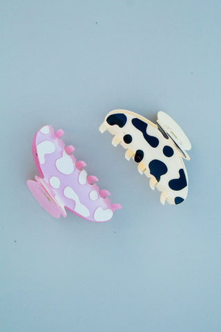 Holstein Hide Claw Clip