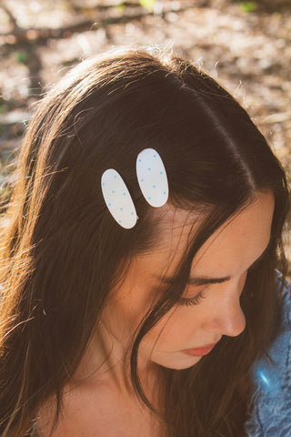 Mini Blue Polka Dot Clips 2-Pack