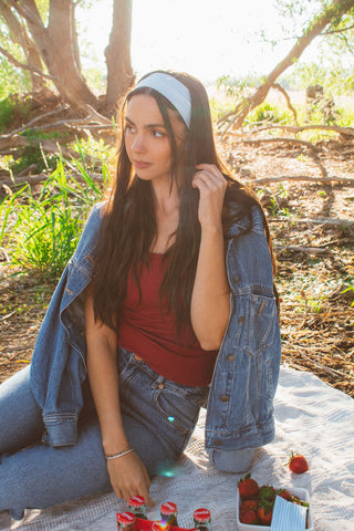 Blue Stripes Stretchy Headband