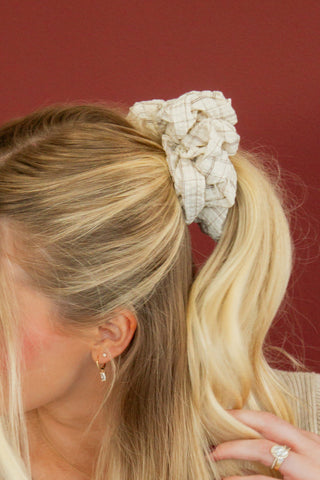 Andi Tan Gingham Scrunchie