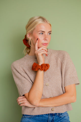 Cozy Rust Oversized Scrunchie